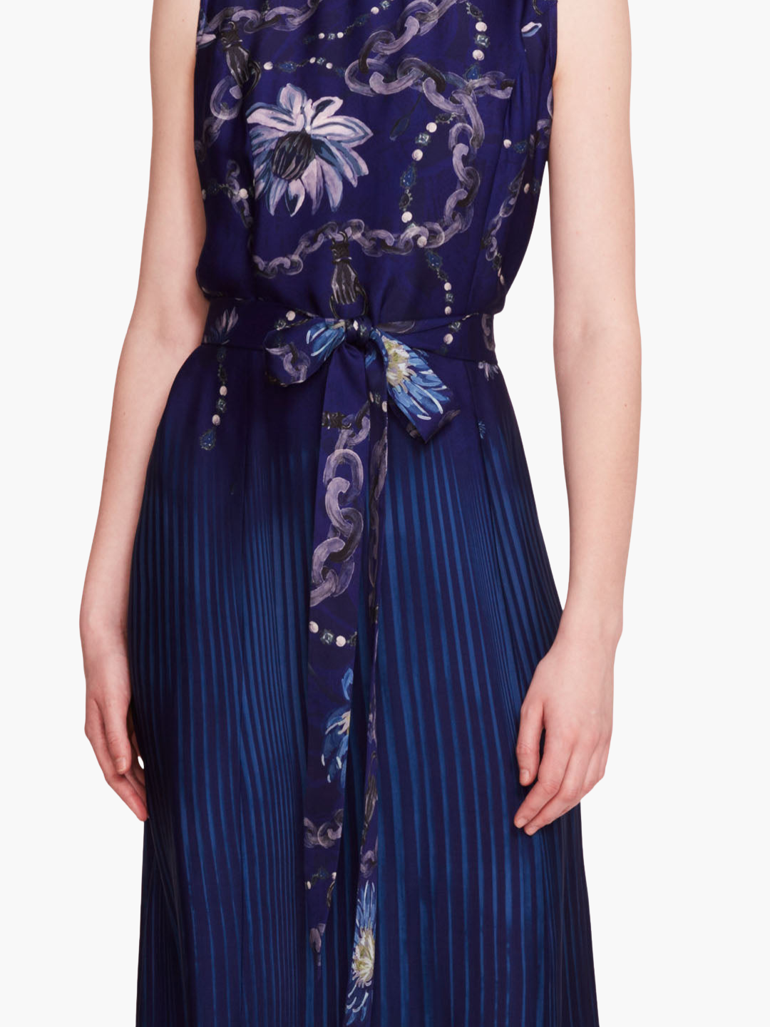Viscose Georgette Midi Dress | Blue Multi