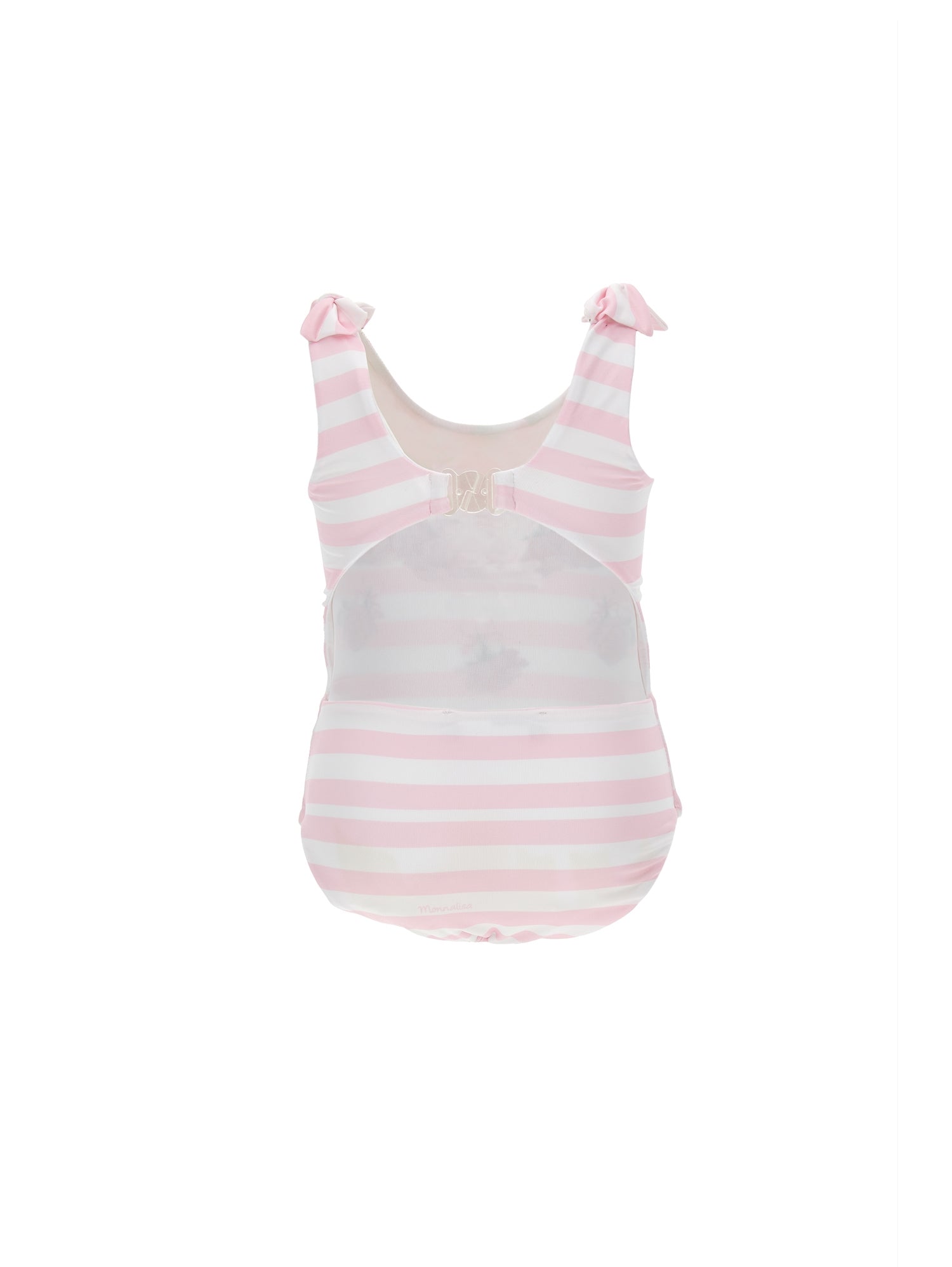 Girls | One-Piece Swimsuit With Bows | White/FairyTale Pink