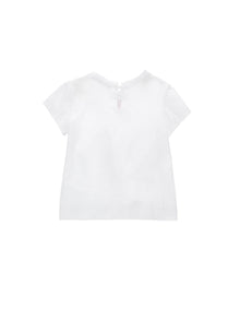 Girls | T-Shirt With Rose Necklace | White