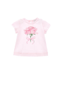 Girls | Pink Print Jersey T-Shirt | FairyTale Pink