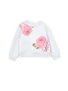 Girls | Closed Sweatshirt With Maxi Roses | White