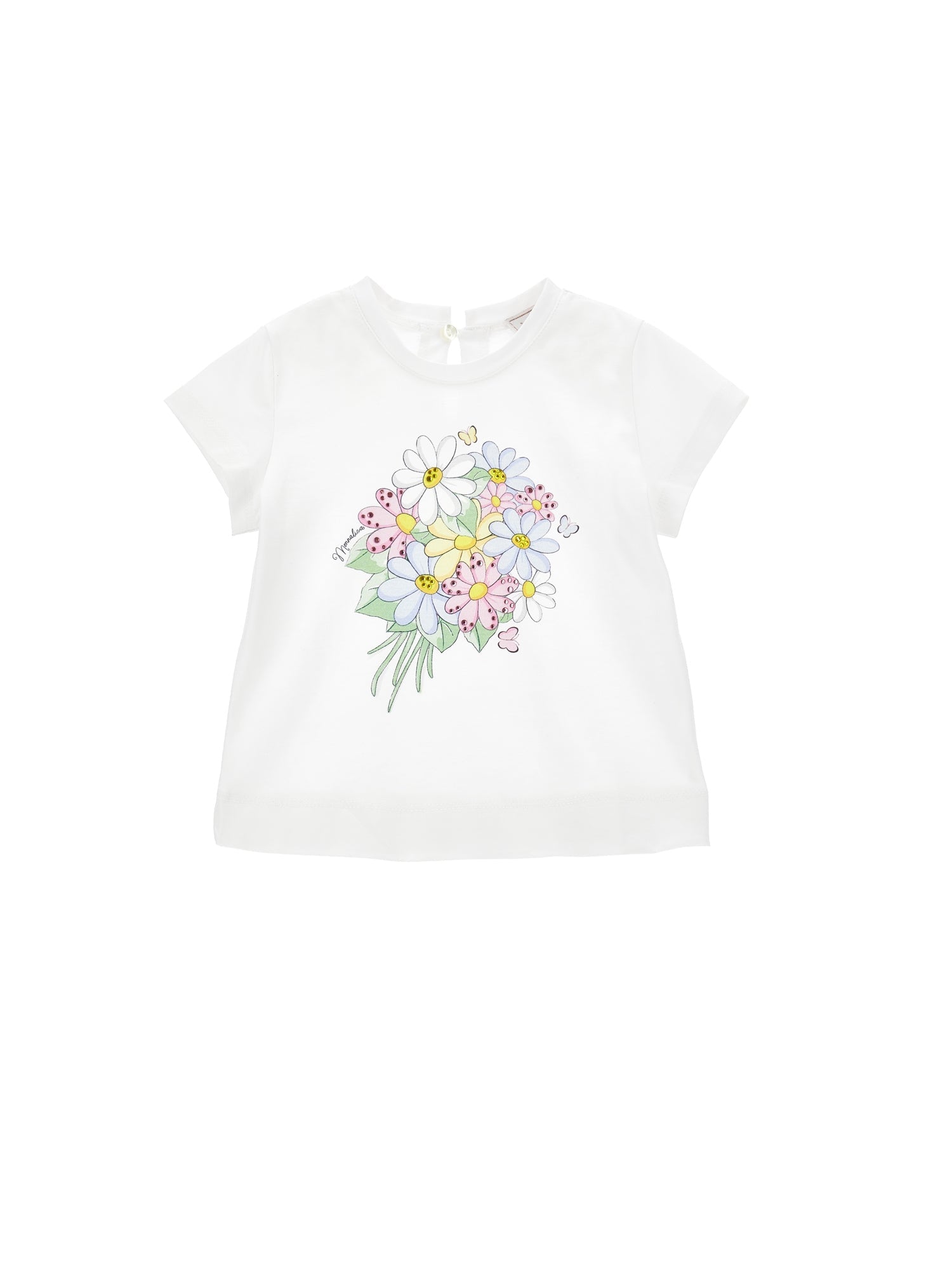 Girls | T-Shirt Jersey With Bouquet Print | White