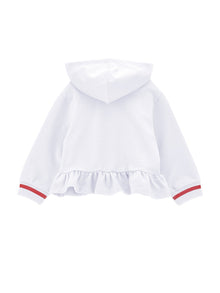 Girls | Open Hoodie With Rhinestones | White
