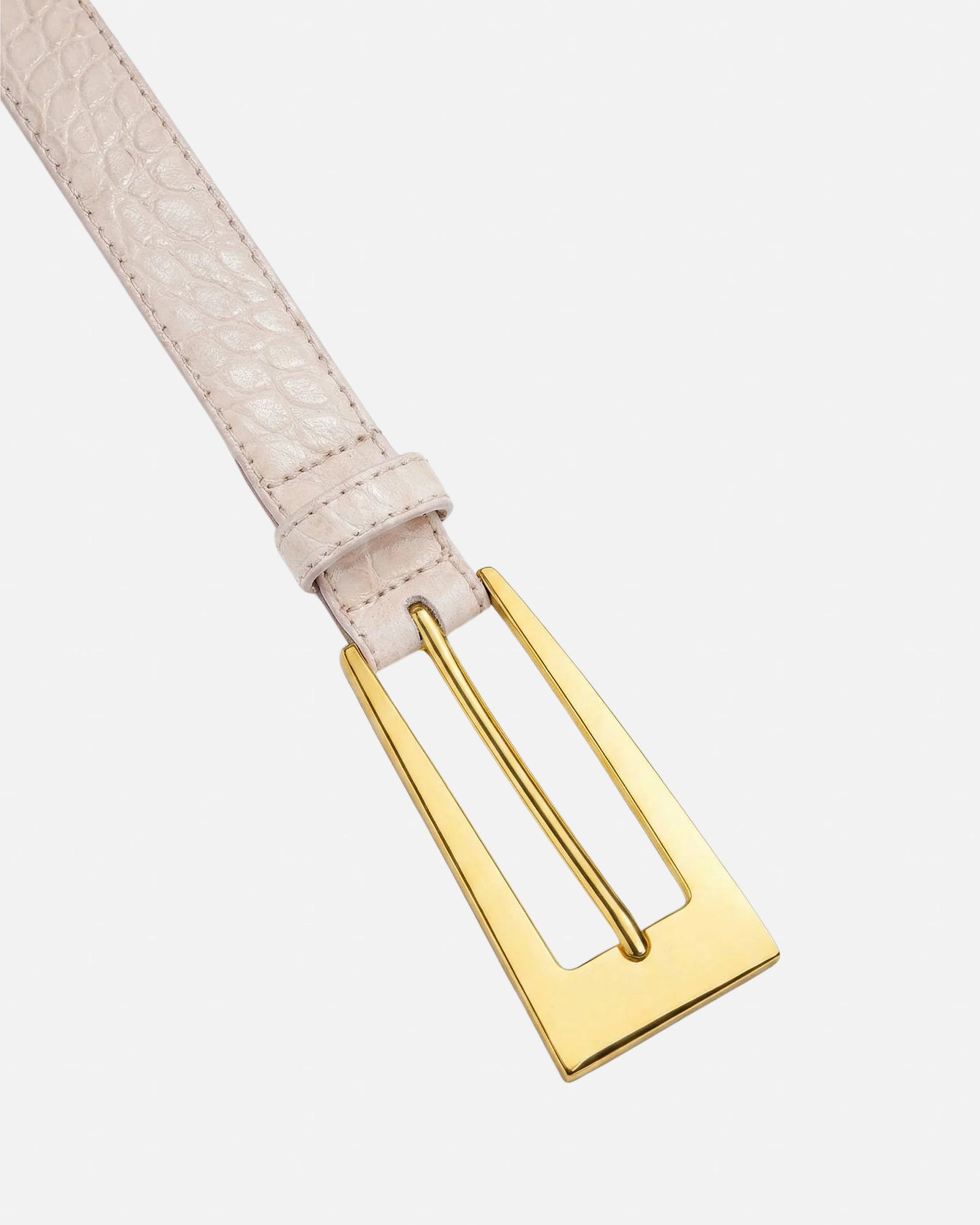 No. 10 Belt | Cream Croc/Gold