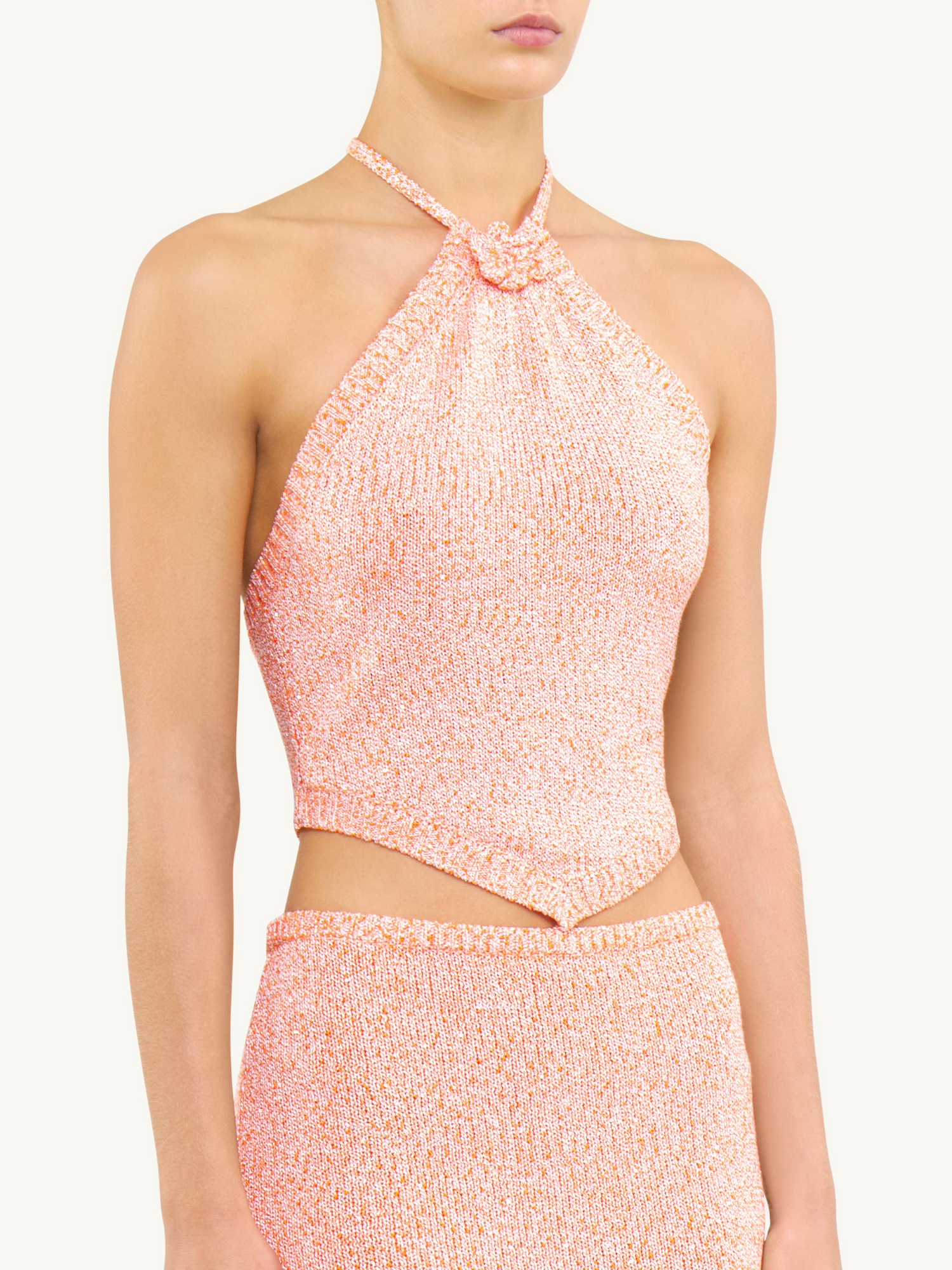 Teresa Scarf Top | Peach Sequin