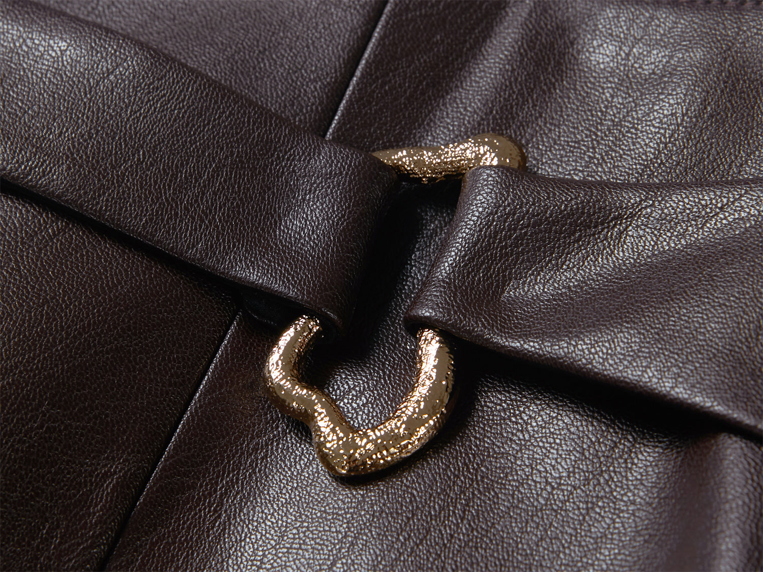 Faux Leather Skirt | Brown