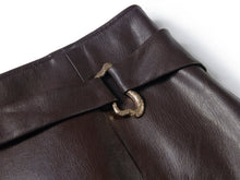 Faux Leather Skirt | Brown