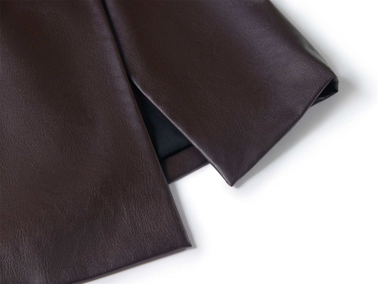 Faux Leather Skirt | Brown