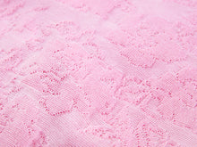 Textured Openwork Jacquard Drawstring Waist Knit Top | Pink