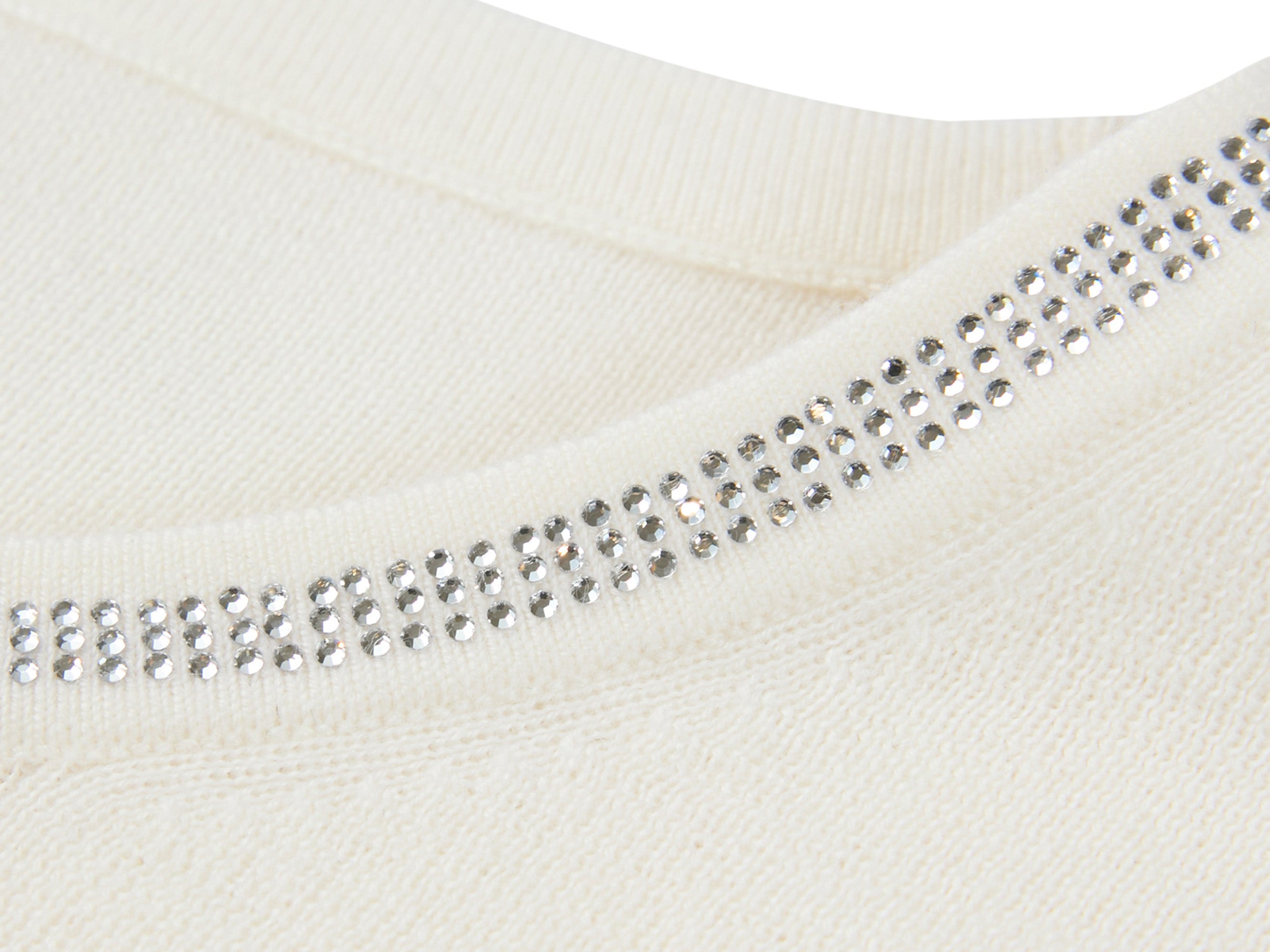 Wool Round Neck Knit Top | White