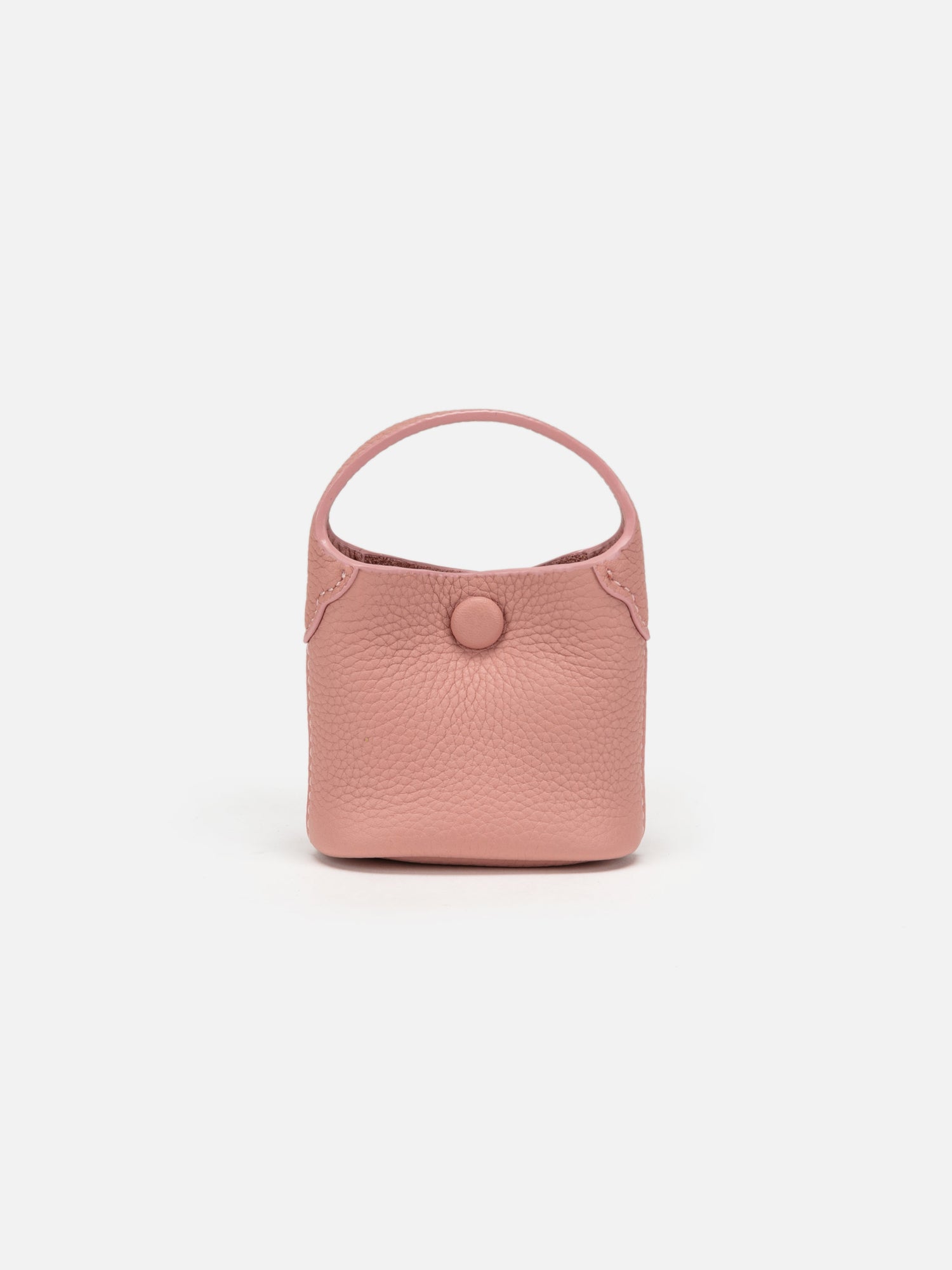 Leather Earphone Case Magnetic Snap Mini Bag Charm | Pink