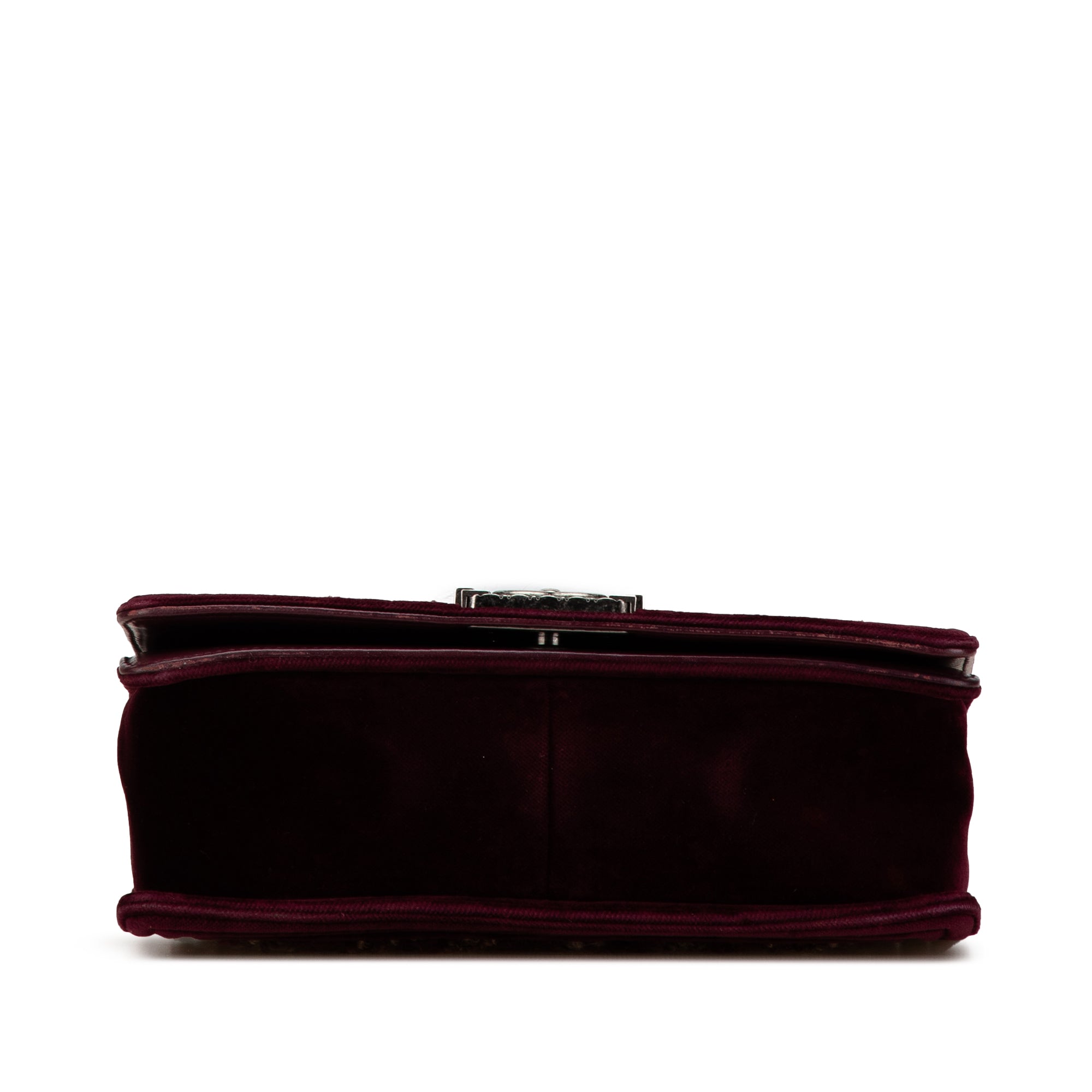 Chanel | Pre-Owned Old Medium Velvet and Tweed Boy Flap - I | Red/Burgundy