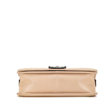 Chanel | Pre-Owned Old Medium Aged Calfskin Double Stitch Boy Flap | Brown/Beige