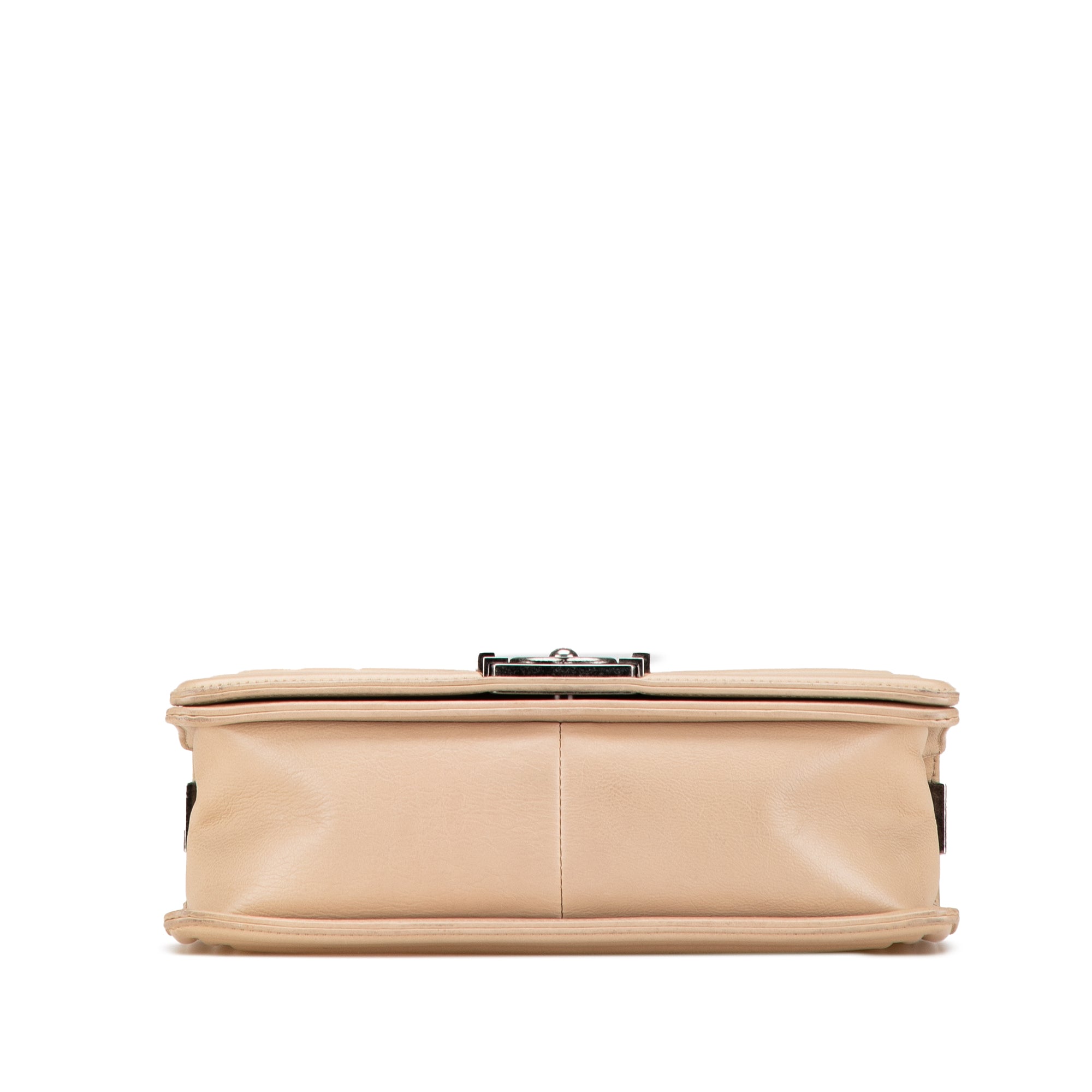 Chanel | Pre-Owned Old Medium Aged Calfskin Double Stitch Boy Flap | Brown/Beige