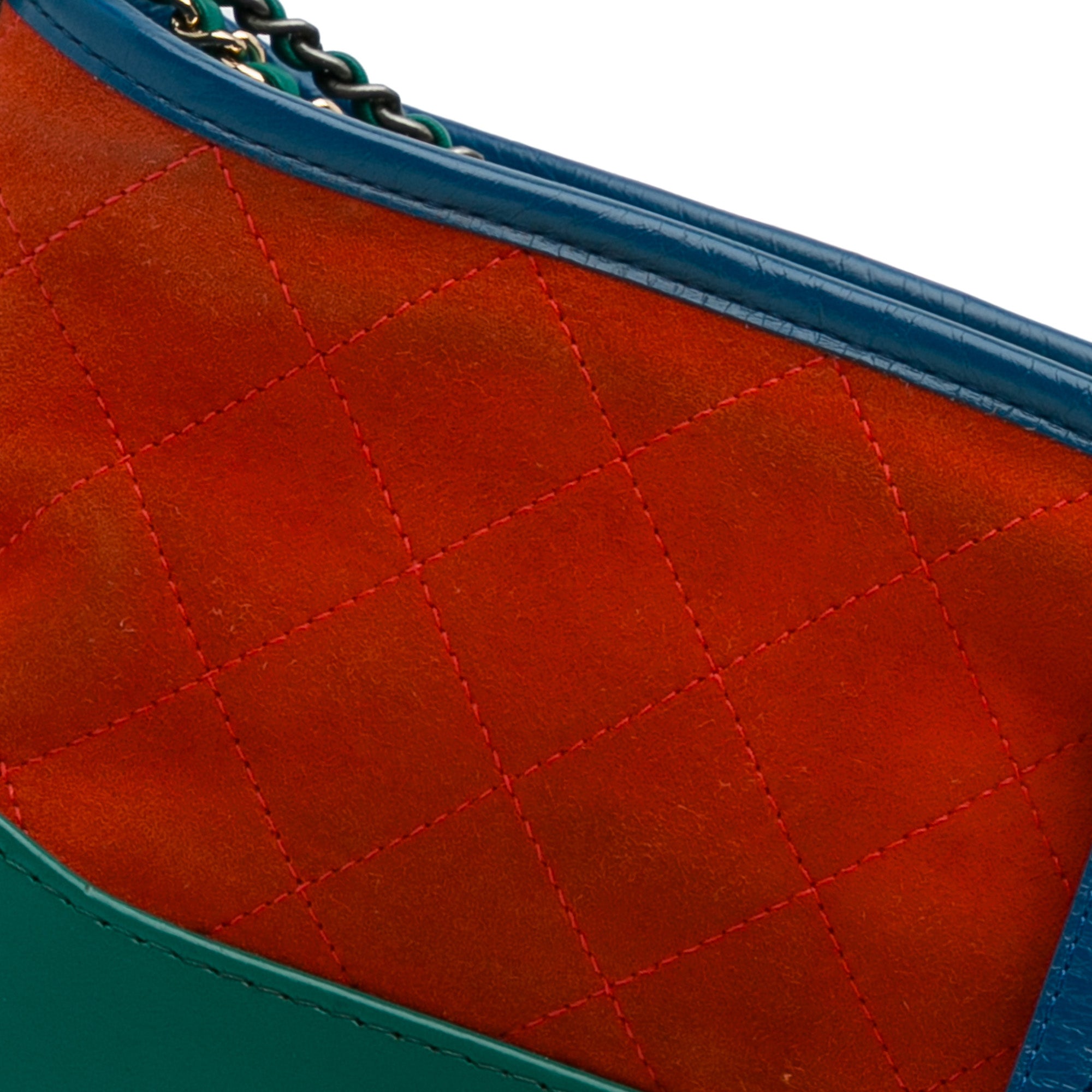 Chanel | Pre-Owned Small Suede Gabrielle Crossbody | Orange/Green Multi