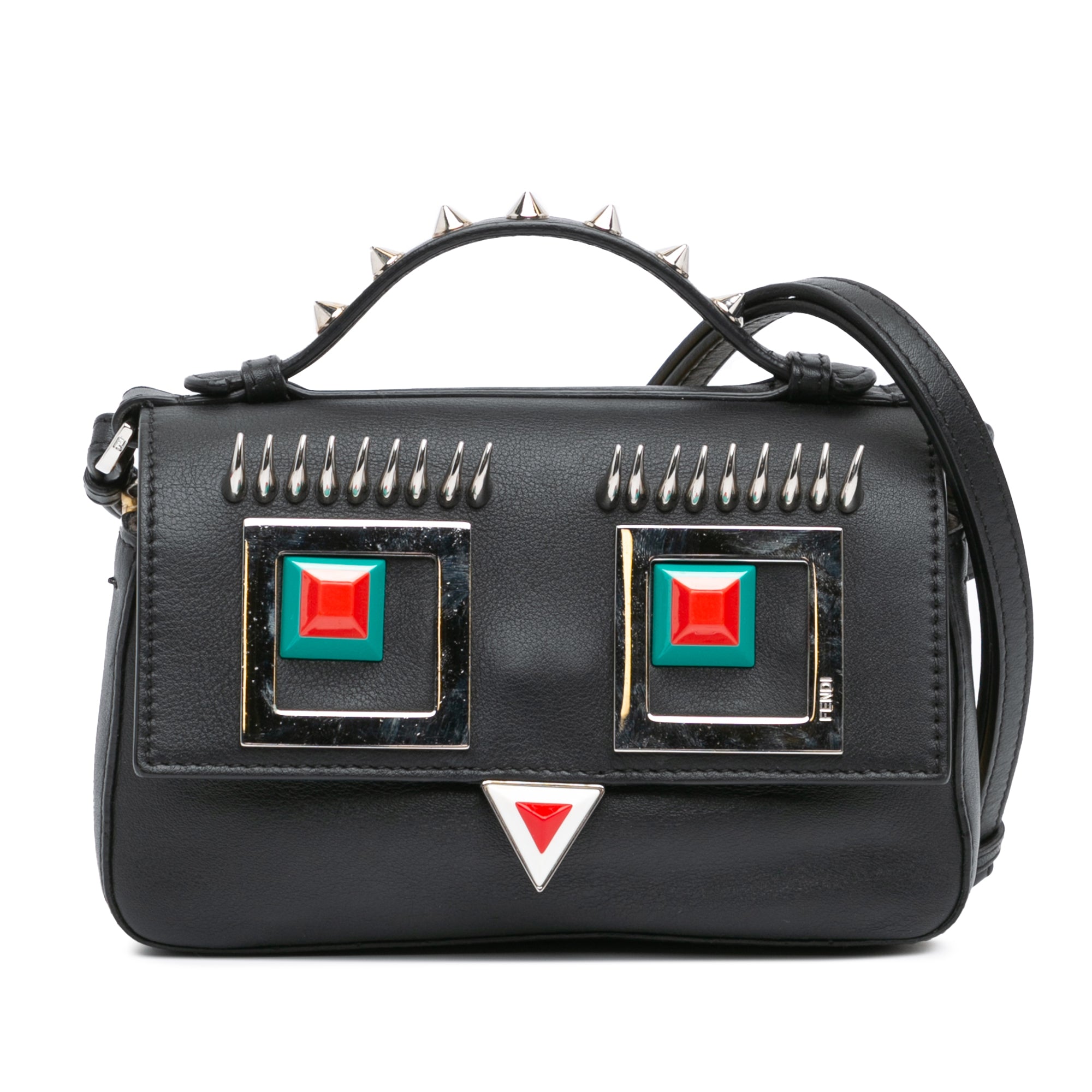 Fendi | Pre-Owned Micro Hypnoteyes Double Baguette Satchel | BlackYellowYellow