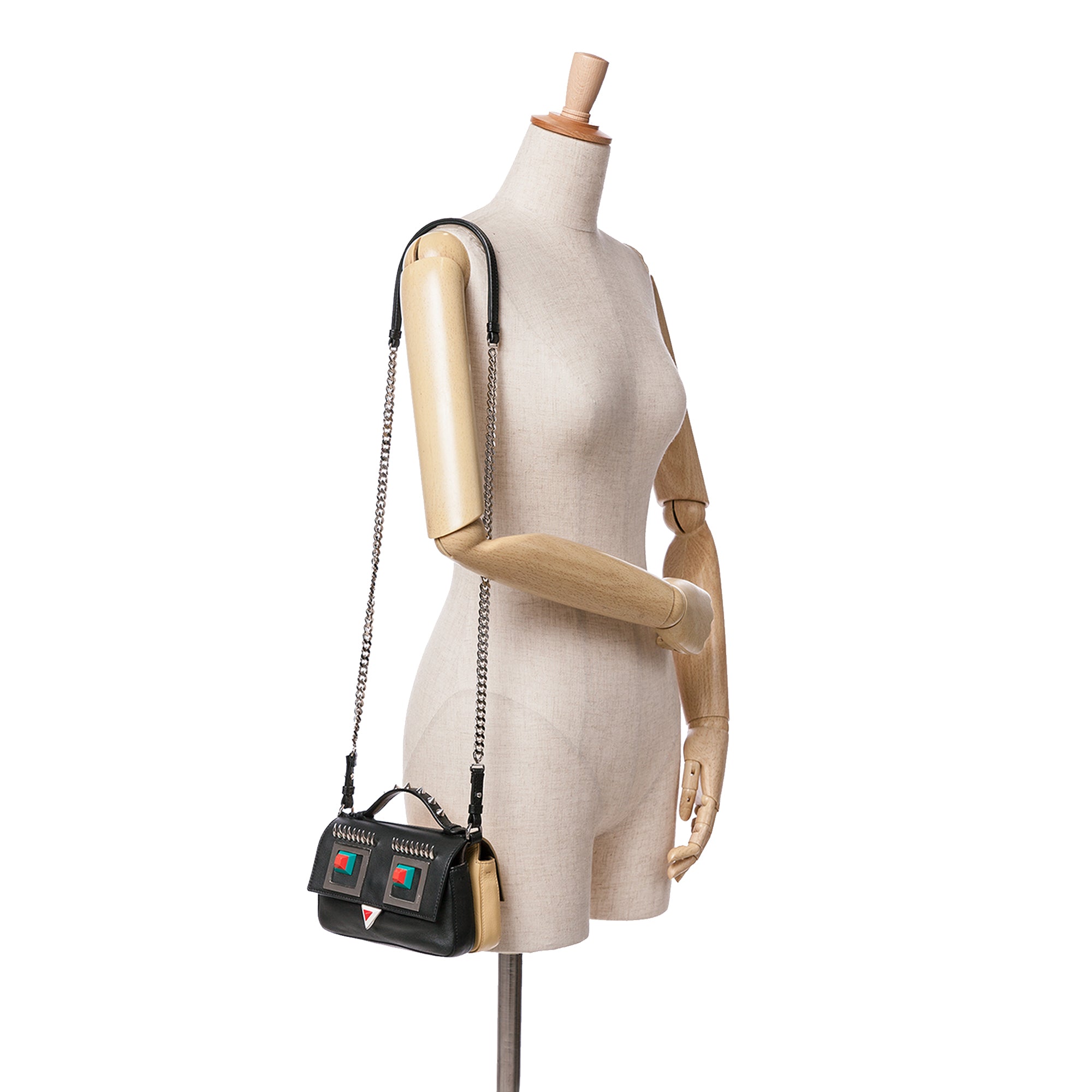 Fendi | Pre-Owned Micro Hypnoteyes Double Baguette Satchel | BlackYellowYellow