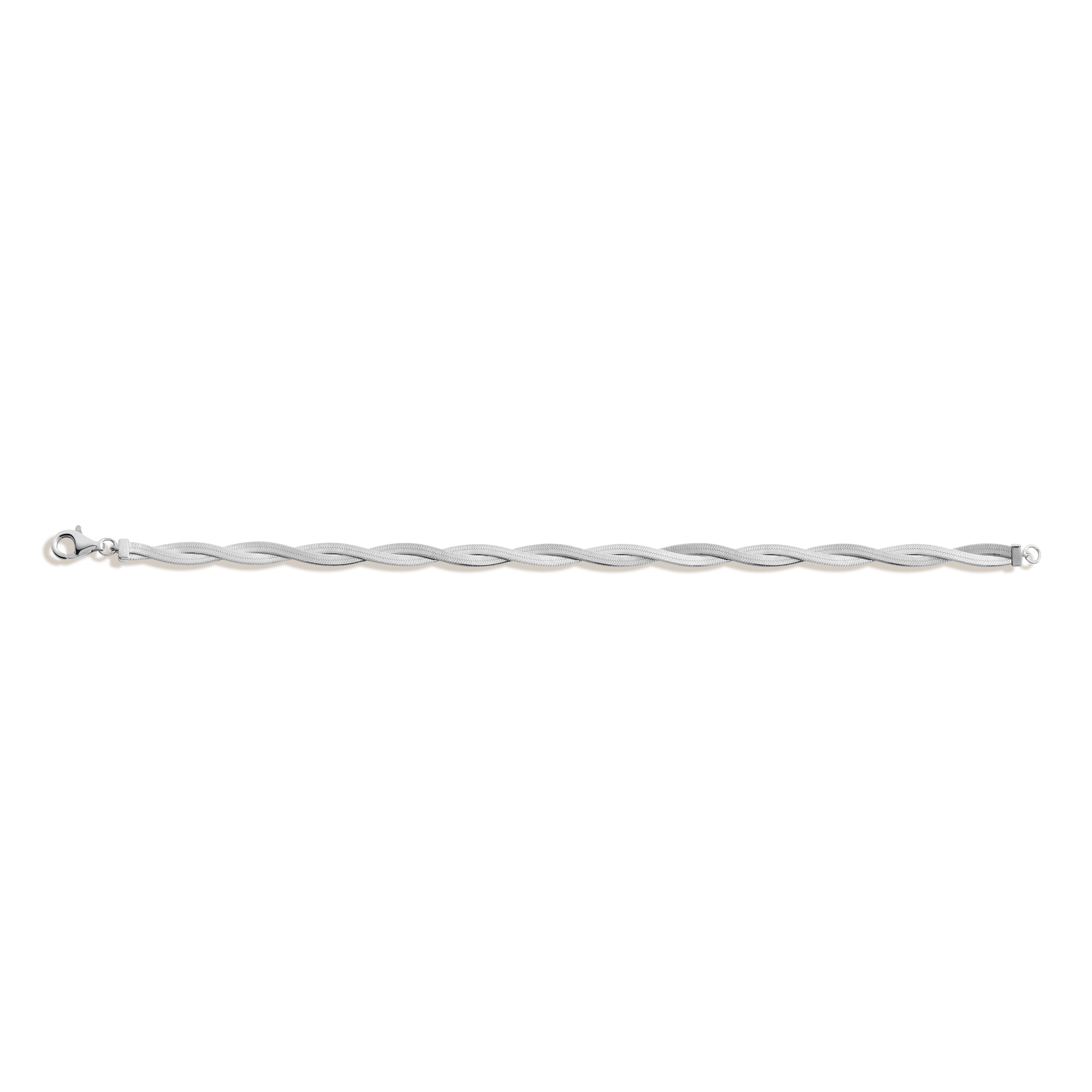 Herringbone Twist Bracelet Vermeil White Gold 6.5in 7in