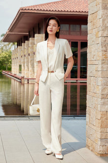 Silk New Chinese-style Suit Jacket | White
