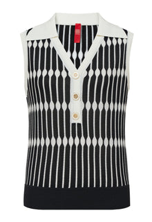 High-Waisted Knit Vest | Black
