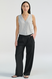 Knit Button Closure Vest - Almina Concept 