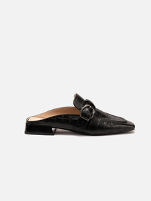 Low-heeled Muller Slippers | Black