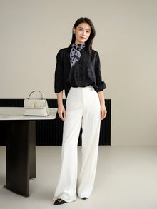 Silk Jacquard Shirt | Black
