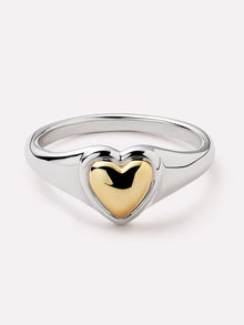 Elysia Signet Ring | Rhodium on Brass/14K Gold on Brass
