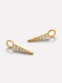 Spike Earring Charms | 14K Gold on Brass | Cubic Zirconia