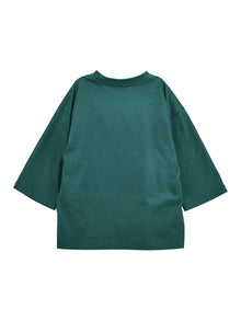 Girls | Maxi Jersey T-Shirt With Fringes | Forest Green