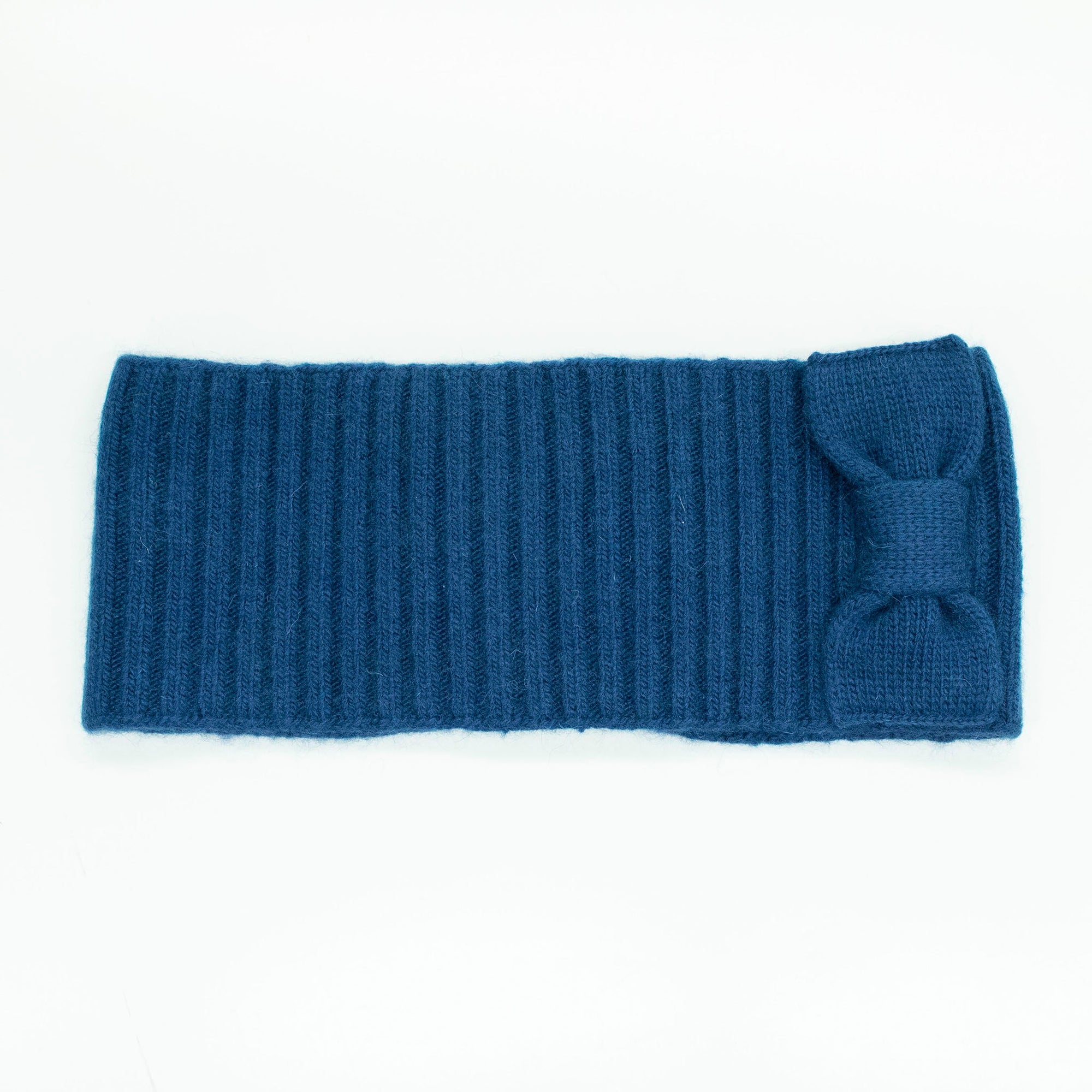 Ribbed Headband With Bow | Cadet Blue