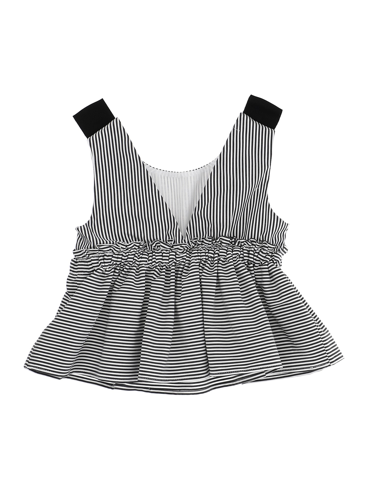 Girls | High Waisted Top | White/Black