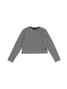 Girls | Striped Jersey Mini Pullover | Cream/Black