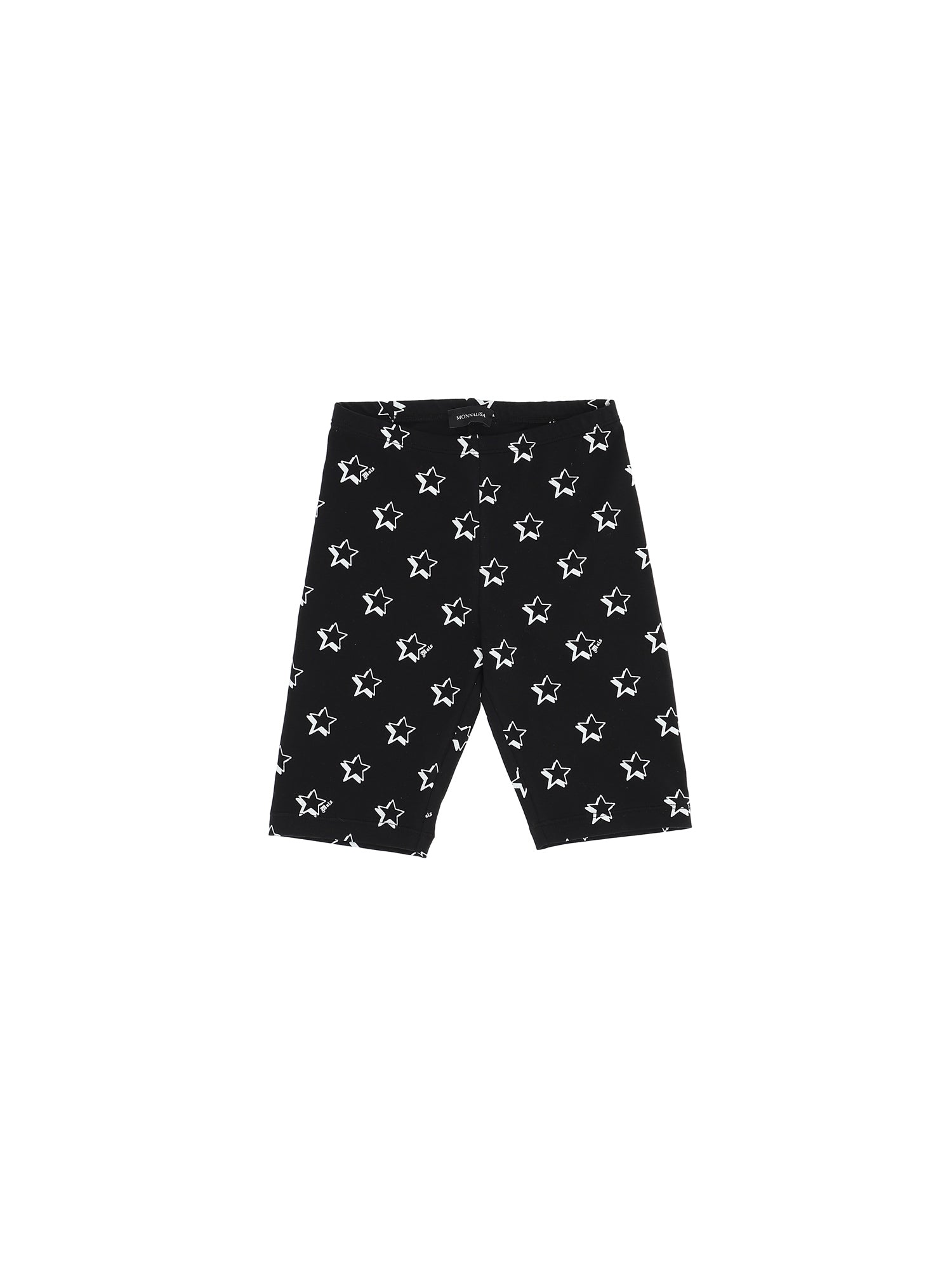 Girls | Star Print Jersey Cycling Shorts | Black/White
