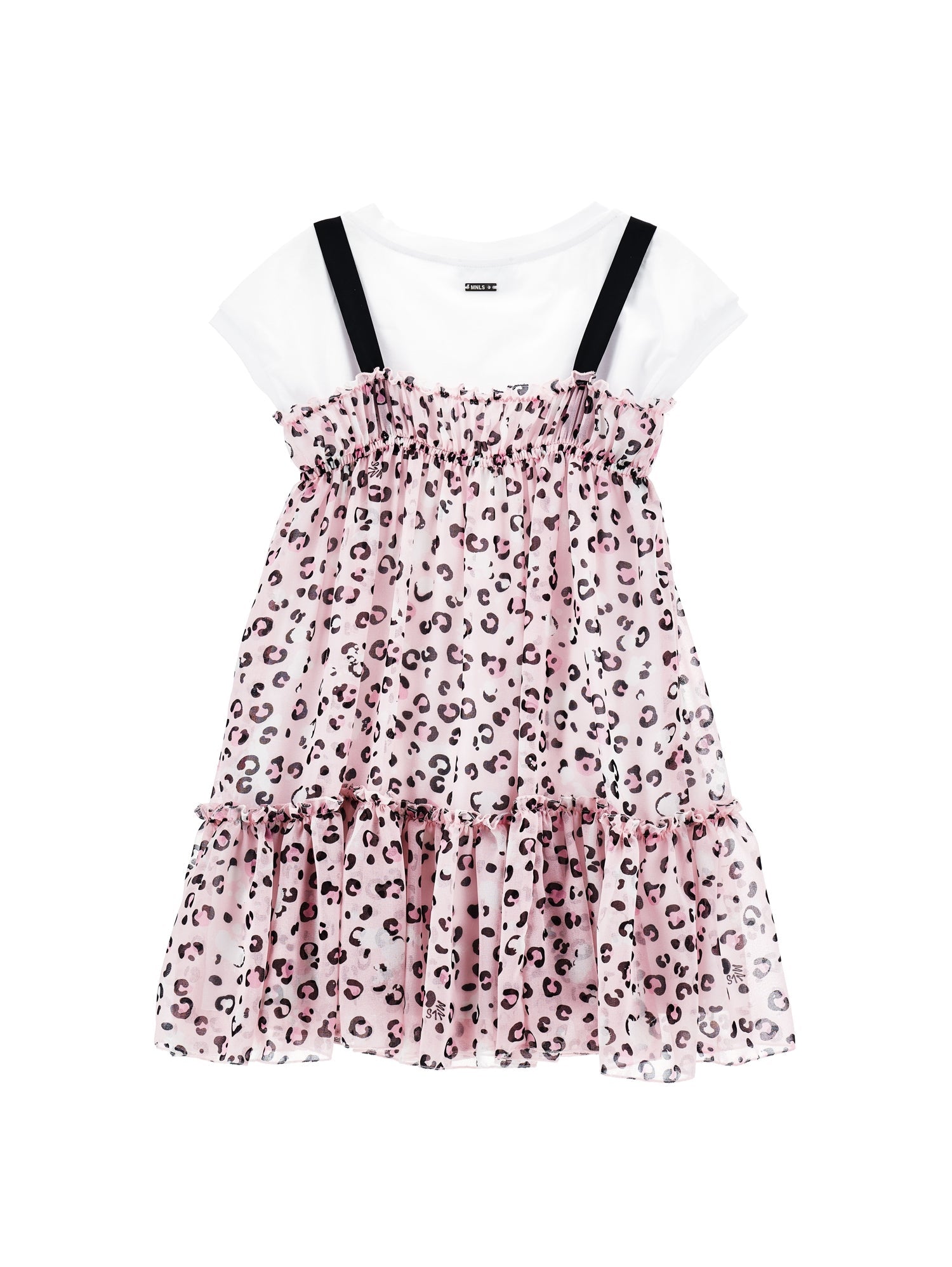 Girls | Georgette Slip Dress With T-Shirt | FairyTale Pink/Black