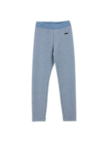 Girls | Lurex Leggings | Powder Blue/Silver