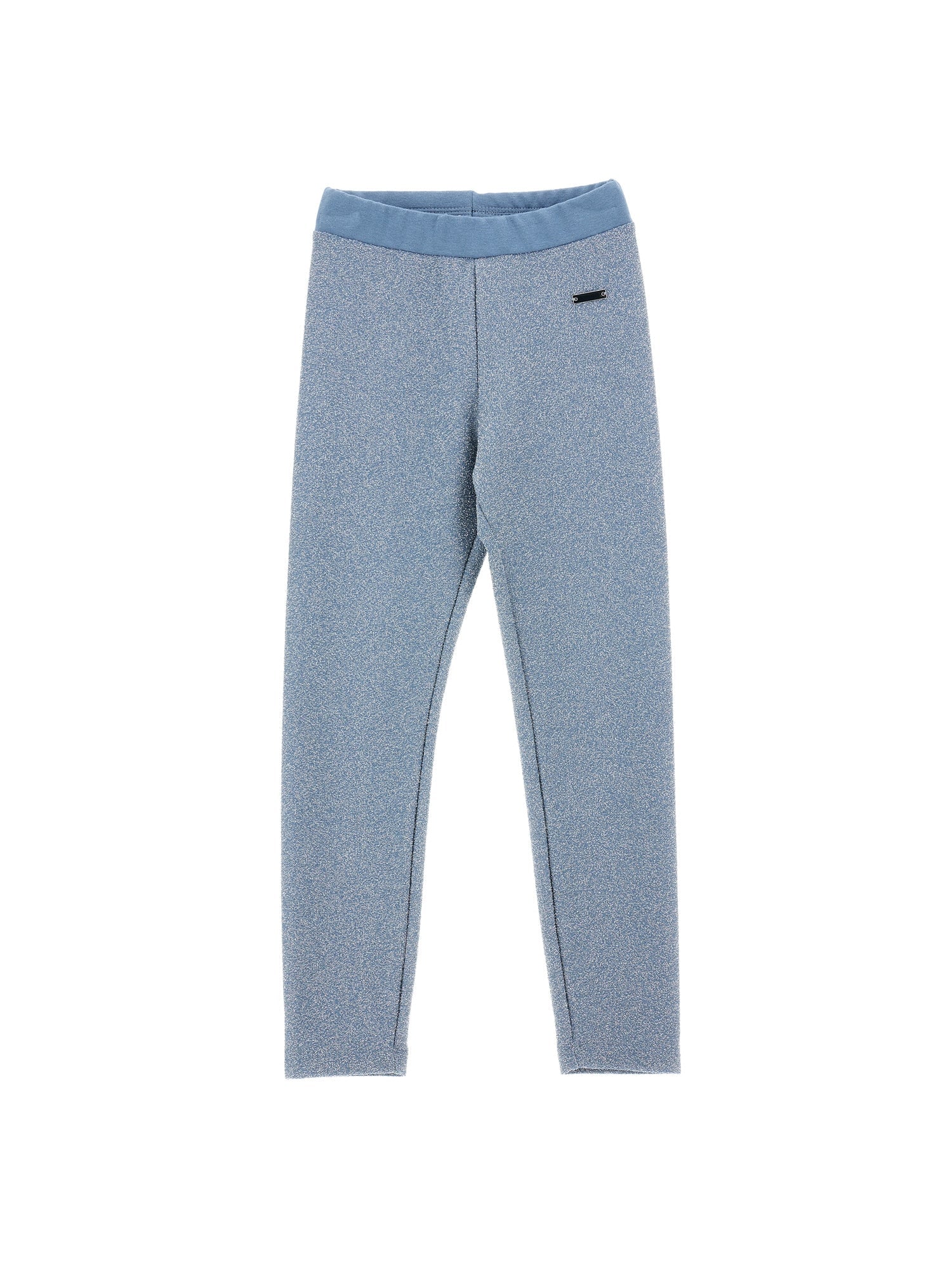 Girls | Lurex Leggings | Powder Blue/Silver