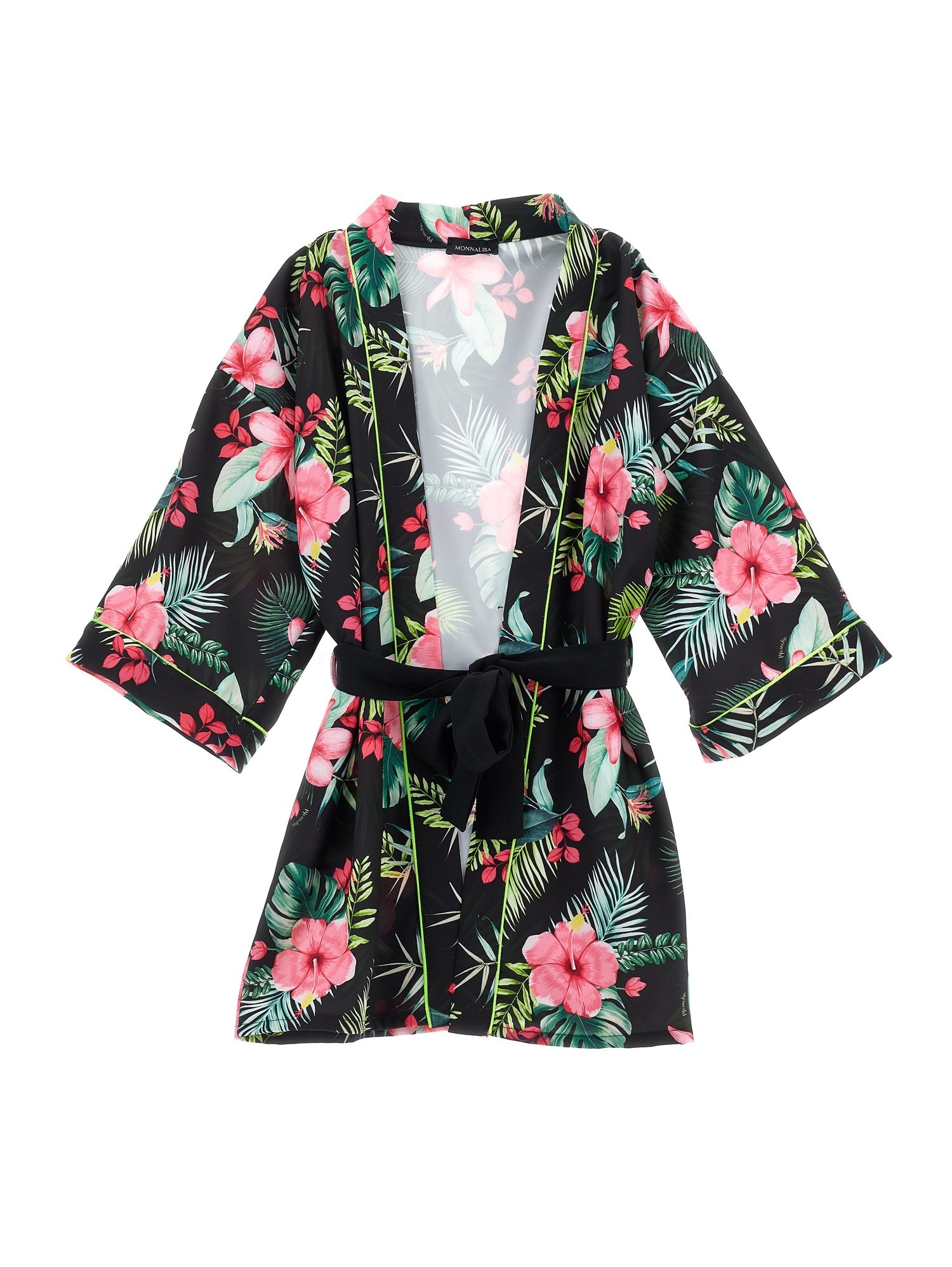 Girls | Jungle Print Kimono Jacket | Black