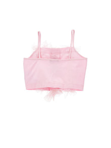 Girls | Cotton Top With Tulle Ruffles | FairyTale Pink