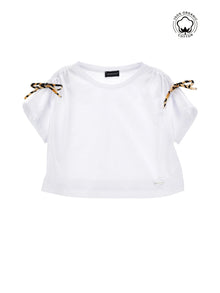 Girls | Cropped Organic Cotton T-Shirt | White
