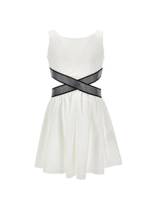 Girls | Milano Stitch Dress With Cut Out | Cream