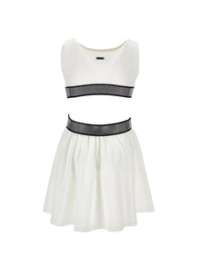 Girls | Milano Stitch Dress With Cut Out | Cream