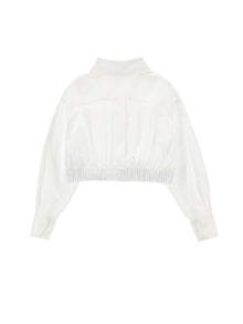 Girls | Poplin Shirt With Cargo Pockets | Cream