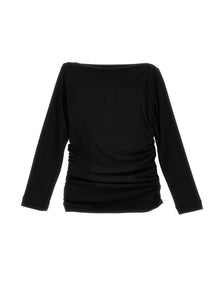 Girls | Draped Viscose T-Shirt | Black