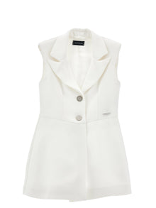 Girls | Formal Fabric Jacket Suit | Cream