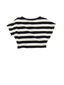 Girls | Top Stripes With Knot | Cream/Black