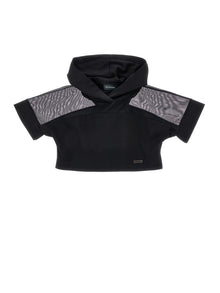 Girls | Viscose Short Hoodie | Black