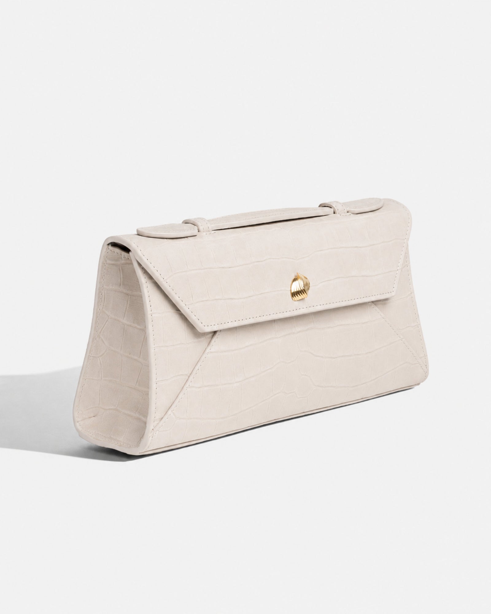 Cassandra Clutch | Cream Croc