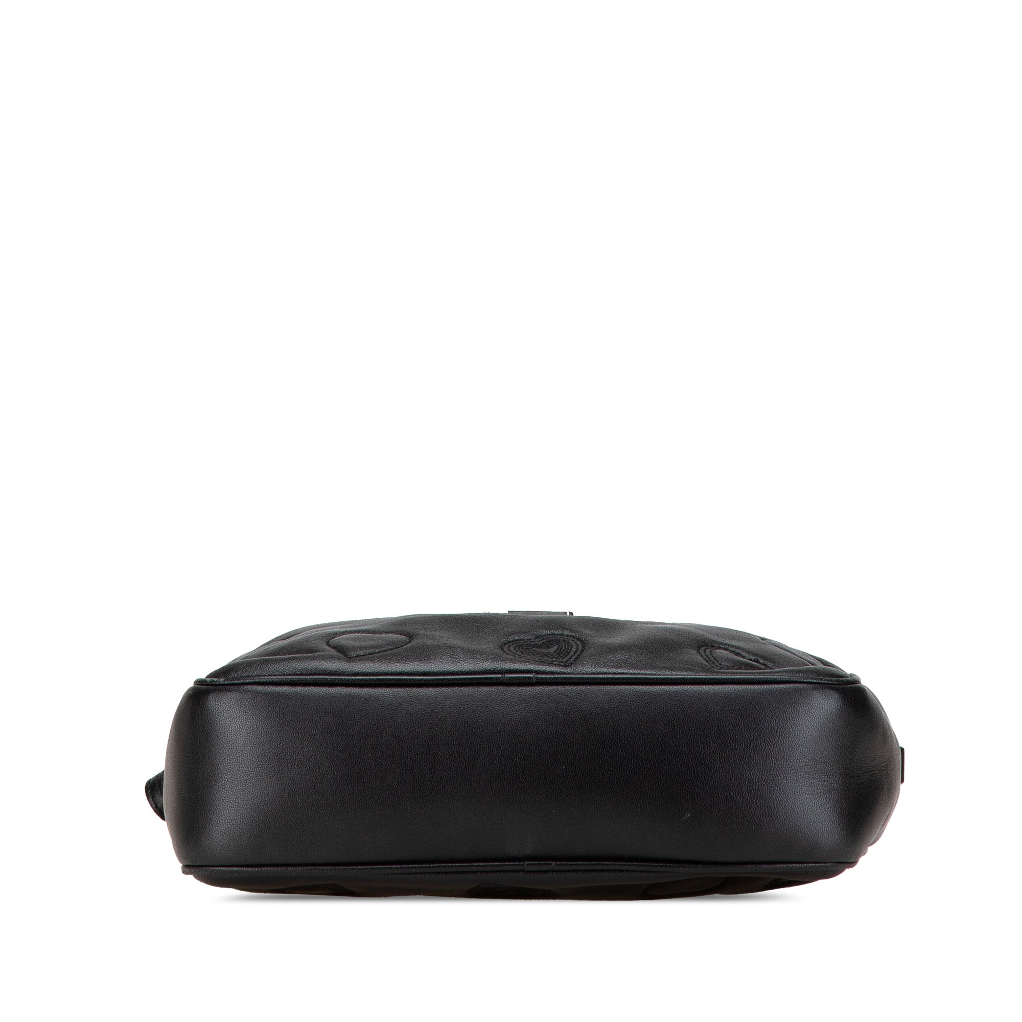 Saint Laurent | Pre-Owned Leather Heart Lou Camera Bag | Black