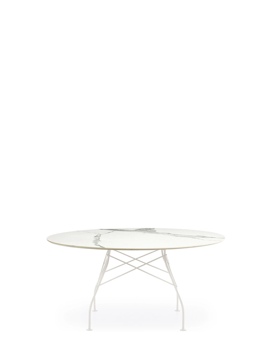 Glossy XXL Dining Table | Single | White Marble